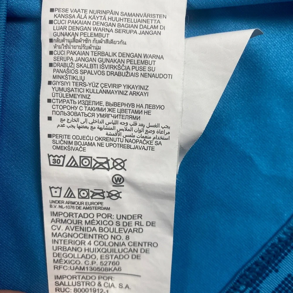 Under Armour Men XL Polo Shirt Blue HeatGear Loose Fit Short Slv‎ Digital Print